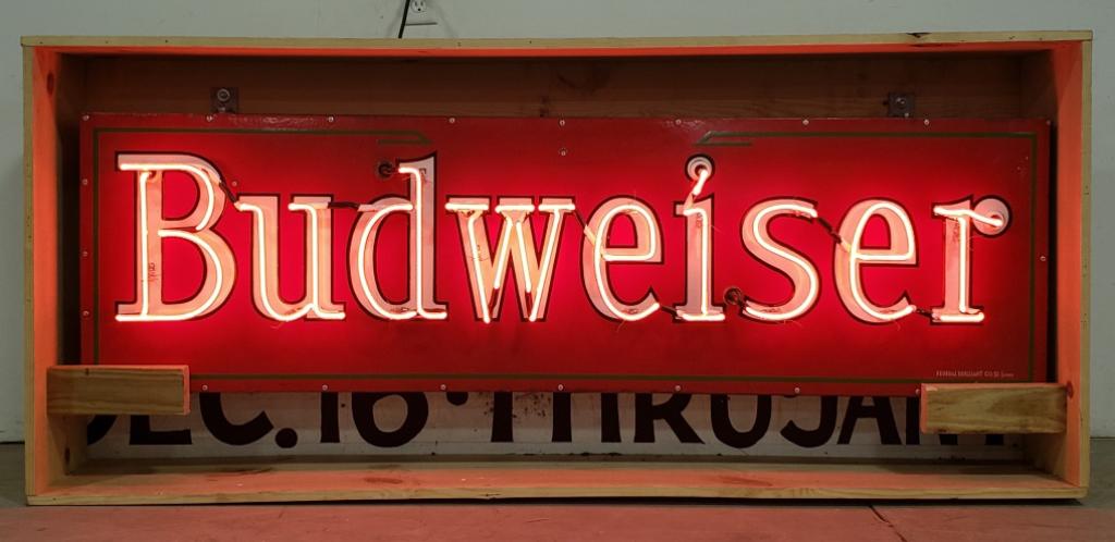 Large SSP Budweiser Beer Neon Advertising Sign (1 of 9)