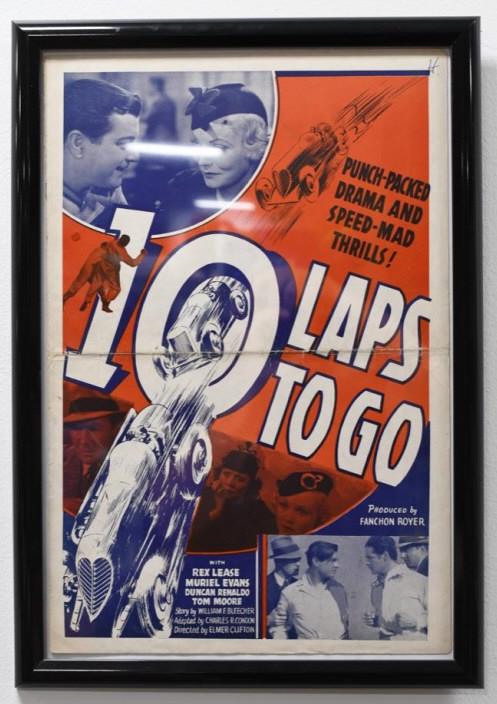 Vintage "10 Laps To Go " Racing Movie Poster (1 of 5)