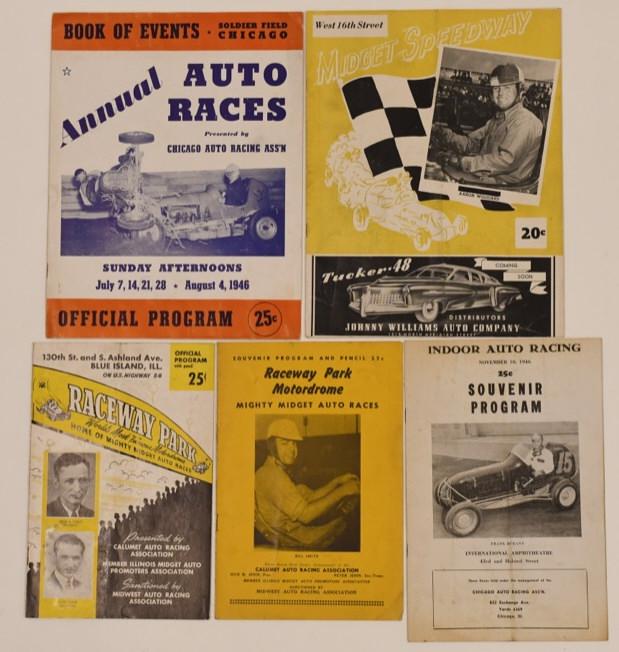 (5) 1940s Midget Racing Souvenir Programs (1 of 5)