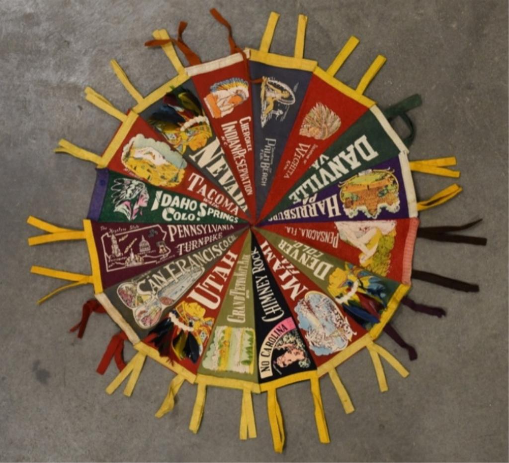 Vintage Souvenir Felt Pennant Folk Art Display (1 of 7)
