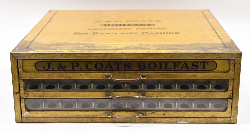 Vintage J&P Coats Tin Mercantile Spool Cabinet (1 of 6)