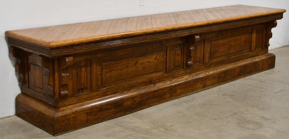 Antique 12' Solid Oak Country Store Counter (1 of 7)