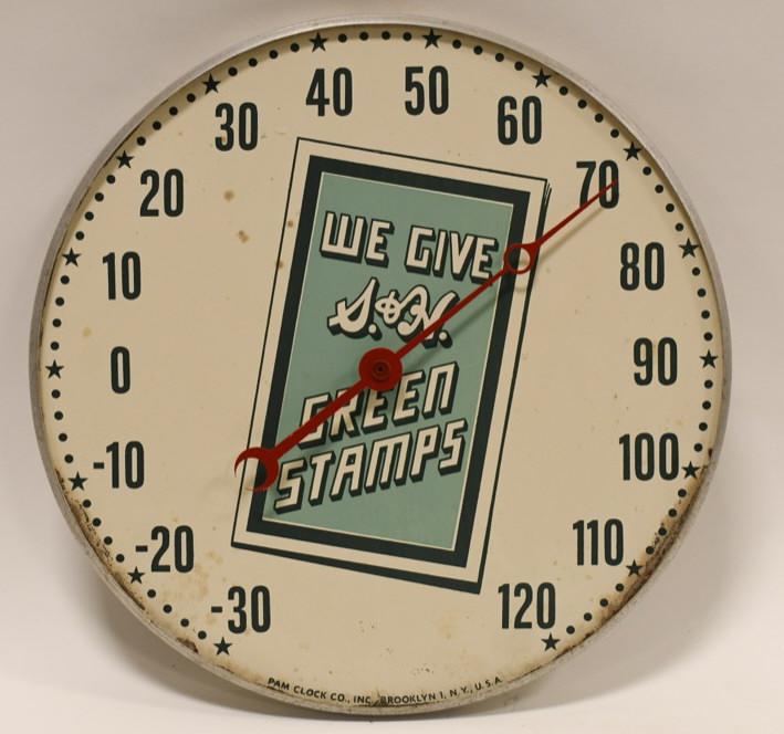 Vintage S&H Green Stamps Adv PAM Thermometer (1 of 4)