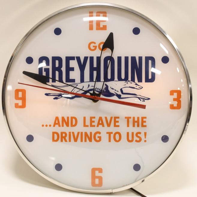 Greyhound Bus Lighted Advertising Clock (1 of 6)