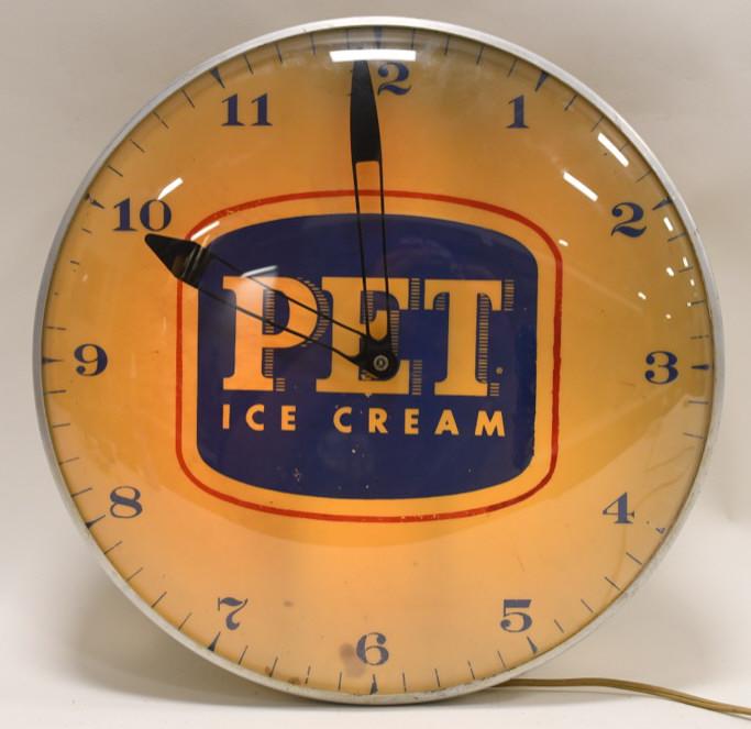 Vintage PET Ice Cream Lighted Advertising Clock (1 of 4)