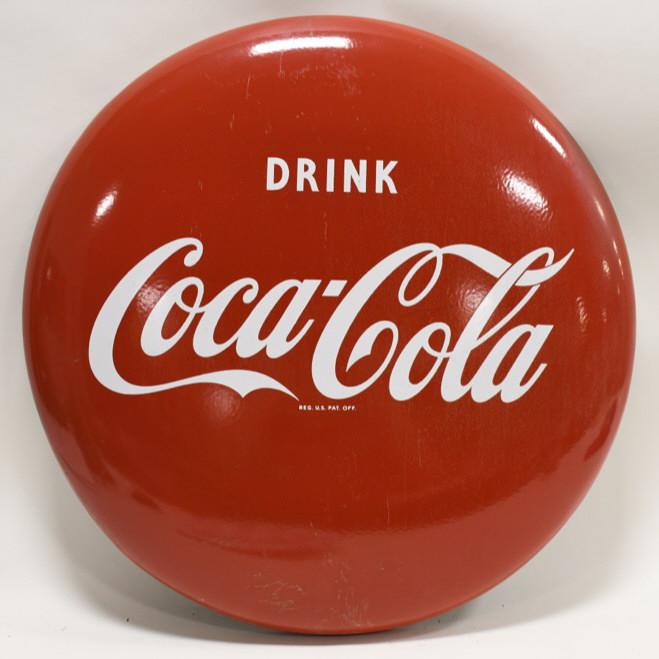 24" SSP Coca-Cola Button Convex Adv Sign (1 of 5)