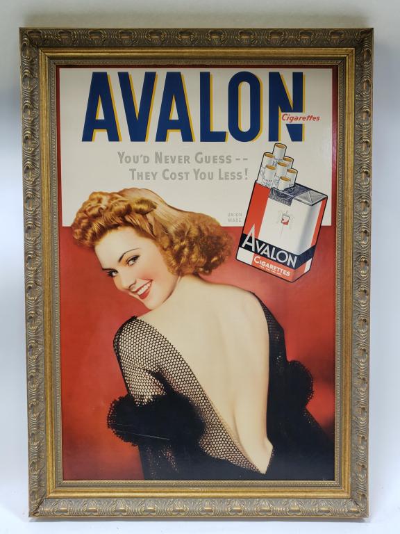 Vintage Avalon Cigarettes Frames Cardboard Sign (1 of 6)