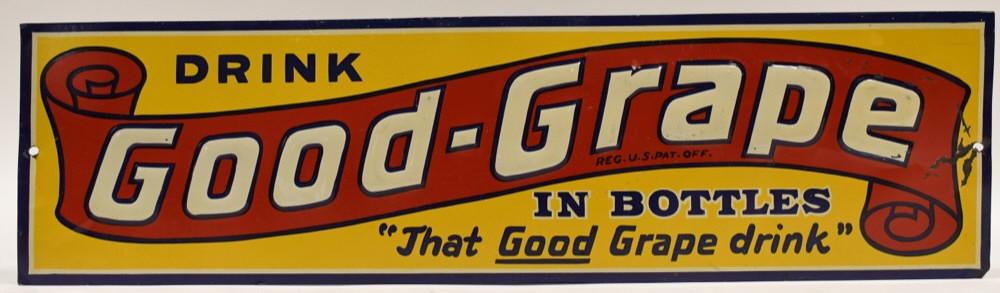 Early SST Embossed Good Grape Drink Adv Sign (1 of 4)