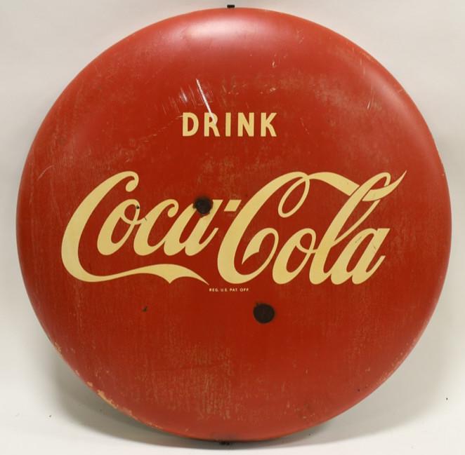 24" SSP Coca-Cola Button Convex Adv Sign (1 of 4)