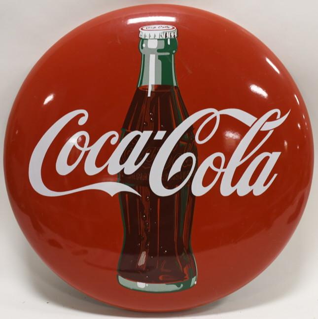 24" SSP Coca-Cola Bottle Button Convex Adv Sign (1 of 5)