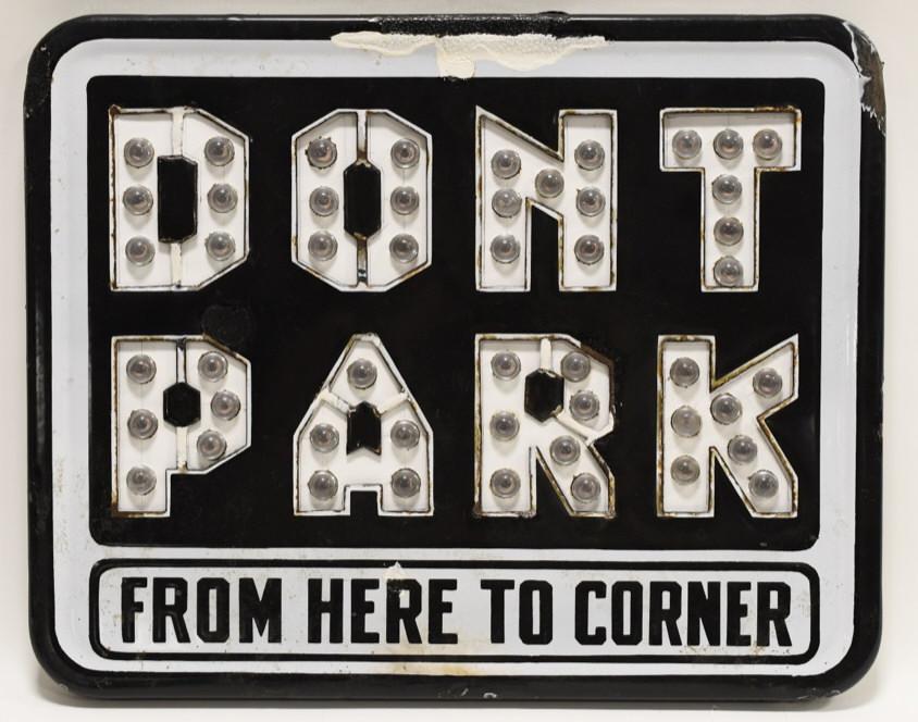 Early "Dont Park" SSP Road Sign w Glass Reflectors (1 of 8)