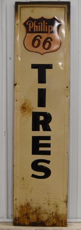 Vintage SST Embossed Phillips 66 Tires Adv Sign (1 of 5)