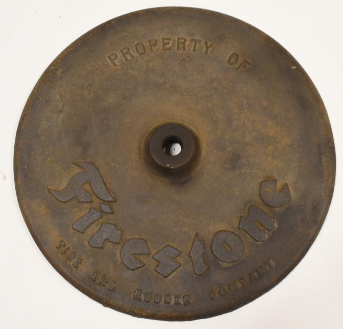 Cast Iron 21" Firestone Tires Lollipop Sign Base (1 of 3)