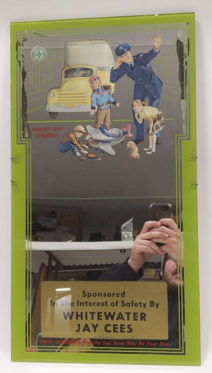Vintage Whitewater Jay Cees Green Cross Adv Mirror (1 of 7)