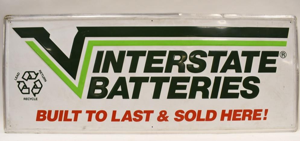 Large SST Interstate Batteries Embossed Adv Sign (1 of 5)