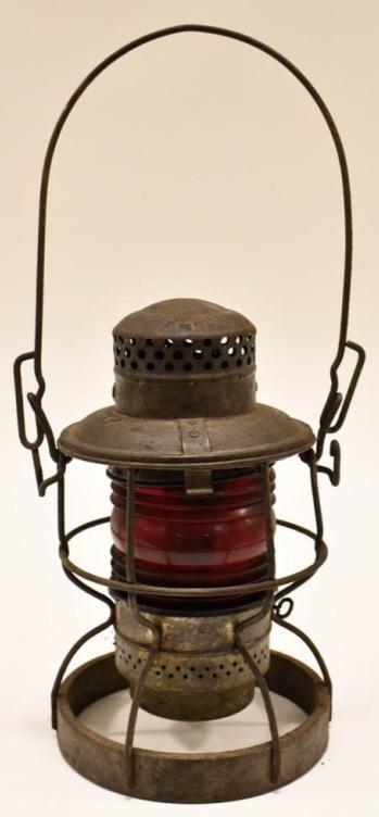 Vintage Adlake NKP Railroad Lantern w/ Red Globe (1 of 5)