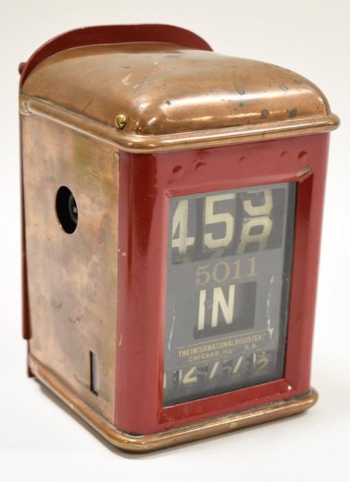 Early Copper Trolley Streetcar Fare Meter Box (1 of 8)