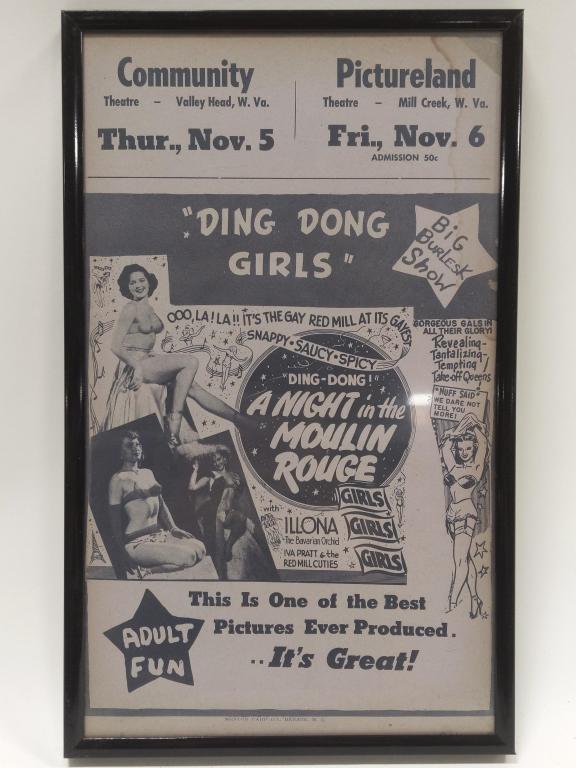 Early Burlesque "Ding Dong Girls" Paper Adv Flyer (1 of 5)