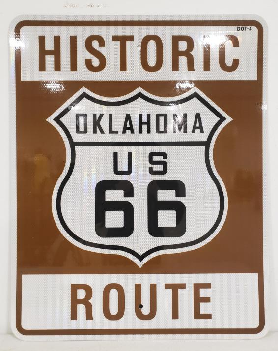 DOT Route 66 Oklahoma Reflective Road Sign (1 of 6)