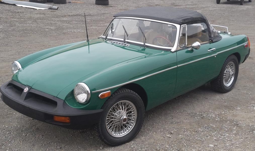 1974 MG B Roadster: The second car from a local collection to be offered in the sale. This 1974 MG B roadster had a frame on restoration. Car is powered by a 1.8L 4 cylinder with a 4 speed transmission, rare wire wheels,