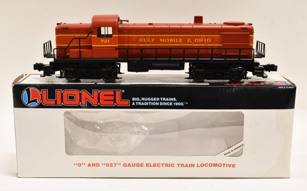 Lionel 18554 Gulf Mobile & Ohio RS-3 Diesel Engine: Lionel O-Gauge 6-18554 Gulf Mobile and Ohio RS-3 diesel engine. Nice condition in the box. Has wear from use and display.