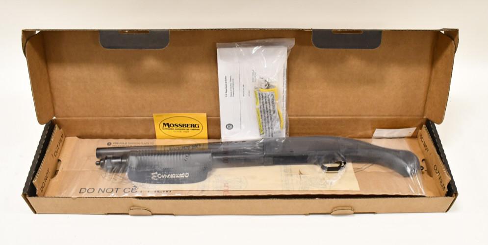 Mossberg 590 Shockwave 12 Ga. Pump Shotgun NIB: New in box Mossberg Model 590 Shockwave pump shotgun in 12 gauge. The shotgun is in new unfired condition in the original box with instructions and lock. Has a 14.37" barrel, Raptor grip, and bead sig
