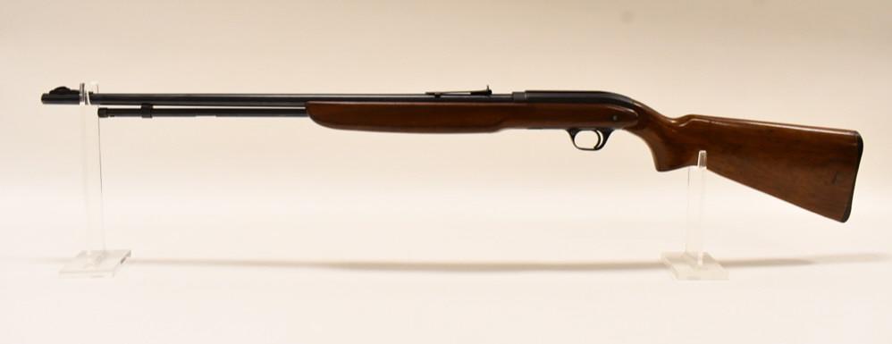 Sears J.C. Higgins Model 29 .22 LR Semi-Auto Rifle: Sears J.C. Higgins Model 29 semi-automatic rifle in .22 LR. The rifle is in good condition with some use wear and has a 24" barrel. No serial number. FFL required for transfer. (346-5)