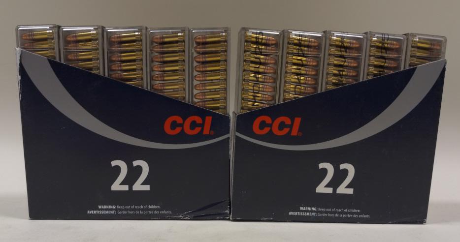 1000 Rounds CCI Mini-Mag 22LR HP Bullets In Boxes: 1000 rounds of CCI Mini-Mag 22 LR HP cartridges. Comes in ten 100 round boxes. 36 grain copper plated hollow point 1260 FPS.