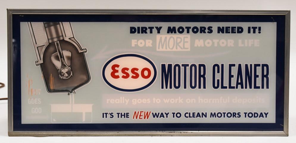 Vintage Esso Gas Station ROG Lighted Glass Sign (1 of 12)