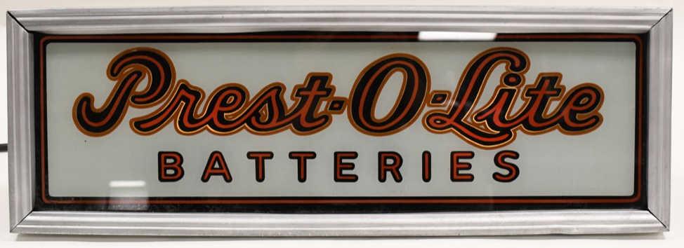 Early 24" Prest-O-Lite Battery Glass Lighted Sign (1 of 11)
