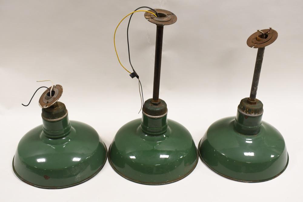 14" Porcelain Wheeler Gas Station Light Fixtures (1 of 16)