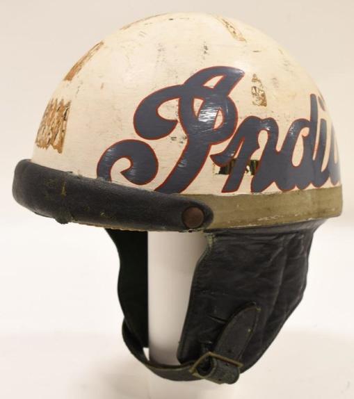 Vintage Motorcycle Racing Crash Helmet w/ Indian (1 of 7)