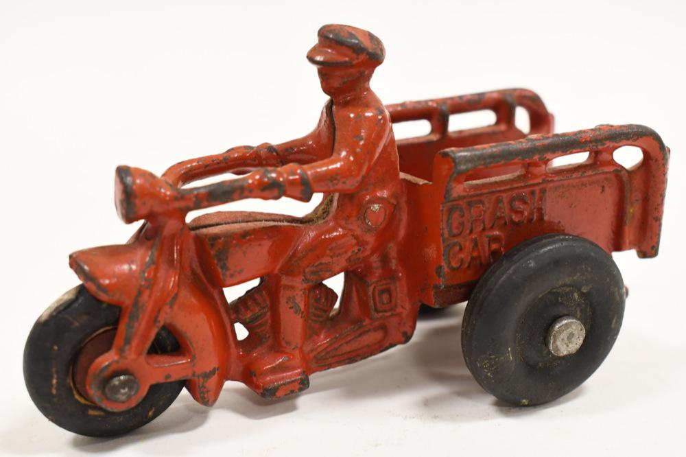 Early Cast Iron Hubley Crash Car Motorcycle Toy (1 of 5)