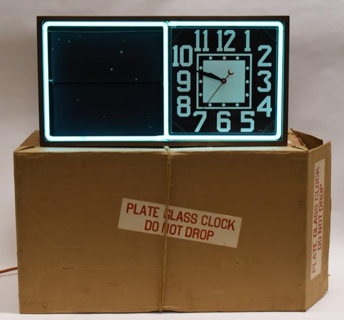 NOS Vintage Action Ad Clock Neon Flip Adv Clock (1 of 18)
