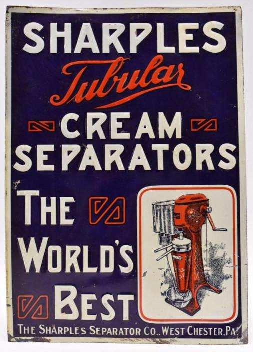 Early SST Sharples Cream Separators Embossed Sign (1 of 8)