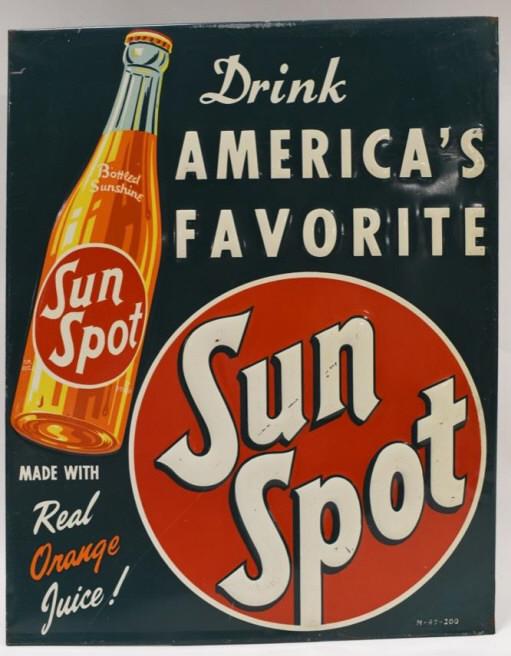 Vintage SST Sun Spot Orange Drink Embossed Sign (1 of 8)