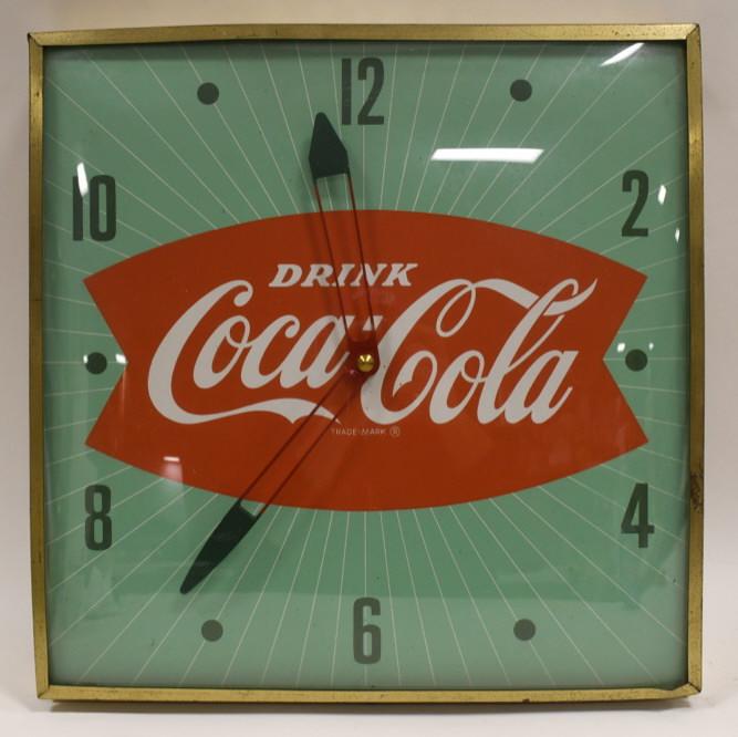 1950s Coca-Cola Fish Tail Advertising PAM Clock (1 of 9)