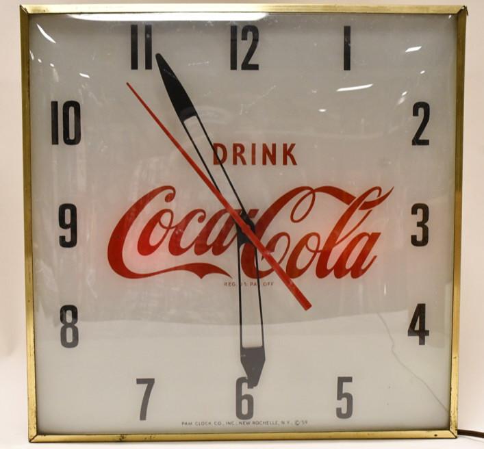 Vintage Coca-Cola Lighted PAM Advertising Clock (1 of 5)