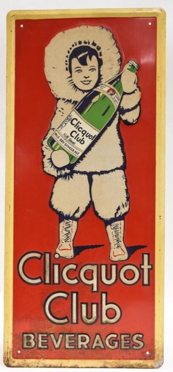 Scarce SST Embossed Clicquot Club Smaltz Adv Sign (1 of 9)