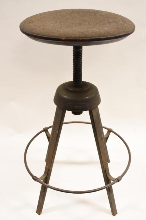 Vintage Industrial Metal Adjustable Drafting Stool (1 of 11)