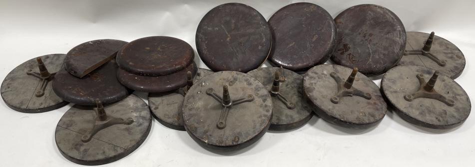 Large Lot Of Vintage Industrial Stool Wood Tops (1 of 11)