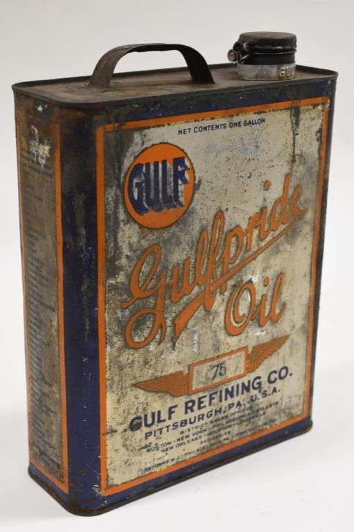 Early Gulf Gulfpride Oil One Gallon Oil Can (1 of 8)