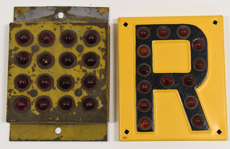 (2) Vintage Catseye Glass Reflector Street Signs (1 of 6)