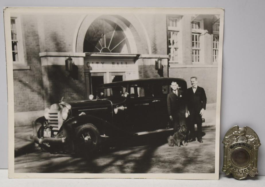 1930s Marion Co. IN Police Chief Badge & Photo (1 of 7)