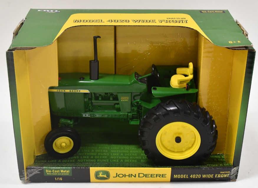 1/16 Ertl John Deere 4020 Diesel Wide Front: 1/16 scale Ertl John Deere 4020 diesel wide front tractor. Good condition in the box.
