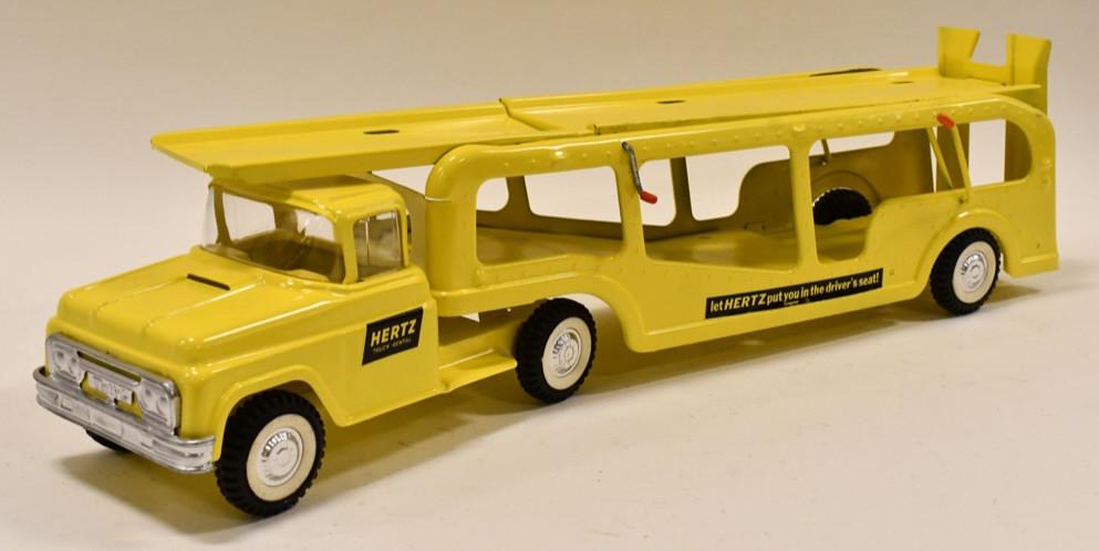 Restored Buddy L Hertz Car Carrier Truck & Trailer (1 of 7)
