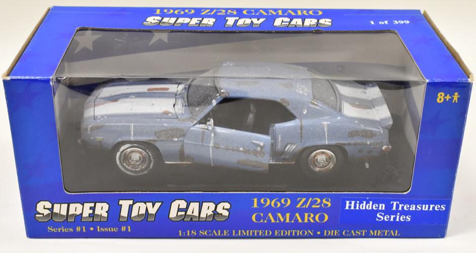 1/18 Ertl 1969 Z/28 Camaro Super Toy Cars: 1/18 scale Ertl die-cast 1969 Z/28 Camaro Super Toy Cars, Hidden Treasure Series. Good condition new in the box.