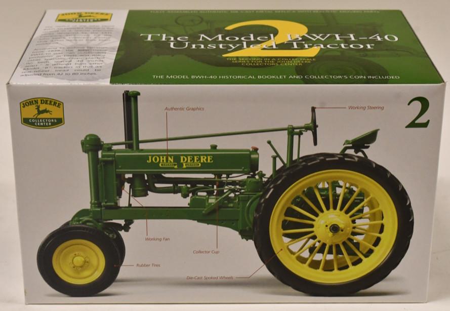 1/16 Ertl John Deere Model BWH-40 Unstyled Tractor: 1/16 scale Ertl John Deere Model BWH-40 unstyled tractor. #2 in the John Deere collectors center series. Good condition in the box with the shipping box.