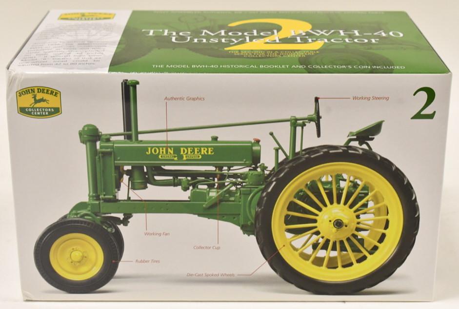 1/16 Ertl John Deere Model BWH-40 Unstyled Tractor: 1/16 scale Ertl John Deere Model BWH-40 unstyled tractor. #2 in the John Deere collectors center series. Good condition in the box with the shipping box.