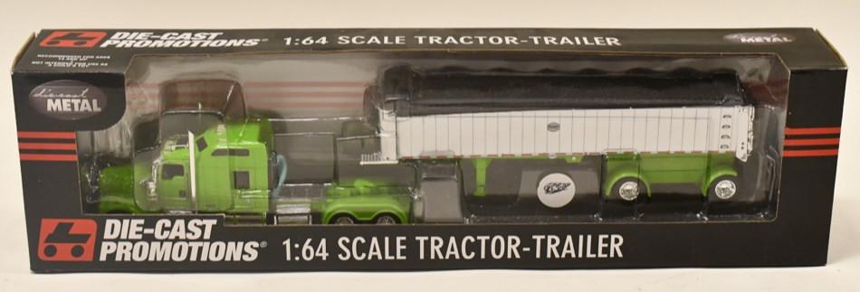 1/64 DCP Kenworth W900 w MAC Coal Dump Trailer: 1/64 DCP Kenworth W900 with 86" sleeper and spread-axle MAC coal dump trailer. Good condition in the box. Item no. 33363.